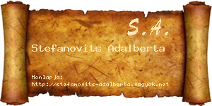 Stefanovits Adalberta névjegykártya